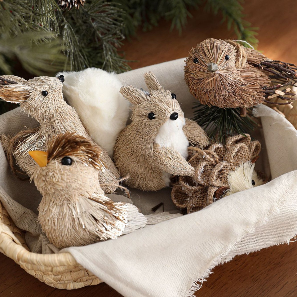 Paja trenzada seda algodón alce colgante muñeca muñeca ventana árbol de Navidad decoración de mesa decoración de Navidad