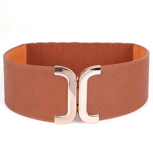 Simple body shaping women's wide belt fashion solid color elastic elastic waist belt dress decorative women's girdle