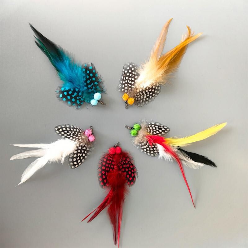 Imitation Insect Cat Teaser Stick Replacement Head Cat Toy Small Flying Insect Butterfly Colorful Primary Color Feather Pet Cat Toy Imitation Insect Cat Teaser Stick Replacement Head Cat Toy Small Flying Insect Butterfly Colorful Primary Color Feather Pet Cat Toy