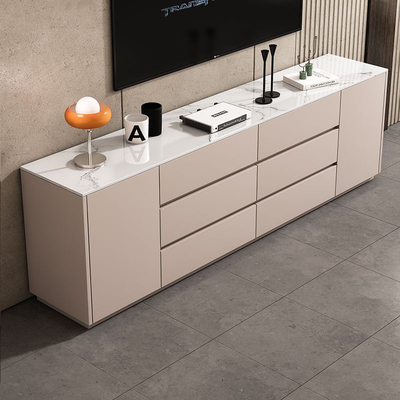 Wall-Mounted Tv Cabinet, Tall and Elevated Solid Wood Tv Cabinet, Floor-Standing Cabinet, Slate Countertop, Easy-To-Clean Storage Tv Cabinet