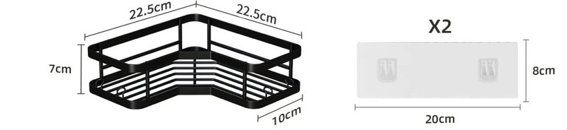 浴室収納ラック、トイレ壁掛け、穴あけ不要、シャワールーム壁掛け収納、シャワージェル三角ラック、浴室収納|undefined