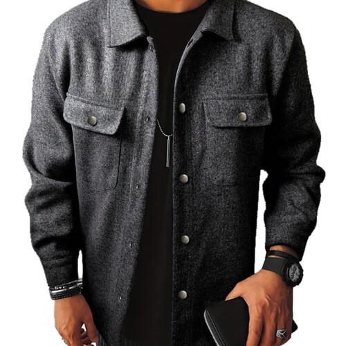 New 26 European and American Style Collar Jacket Loose Casual Flannel Work Jacket