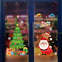 Factory Wholesale New Santa Claus Christmas Tree Bedroom Living Room Removable Decoration Festive Christmas Sticker XH6307