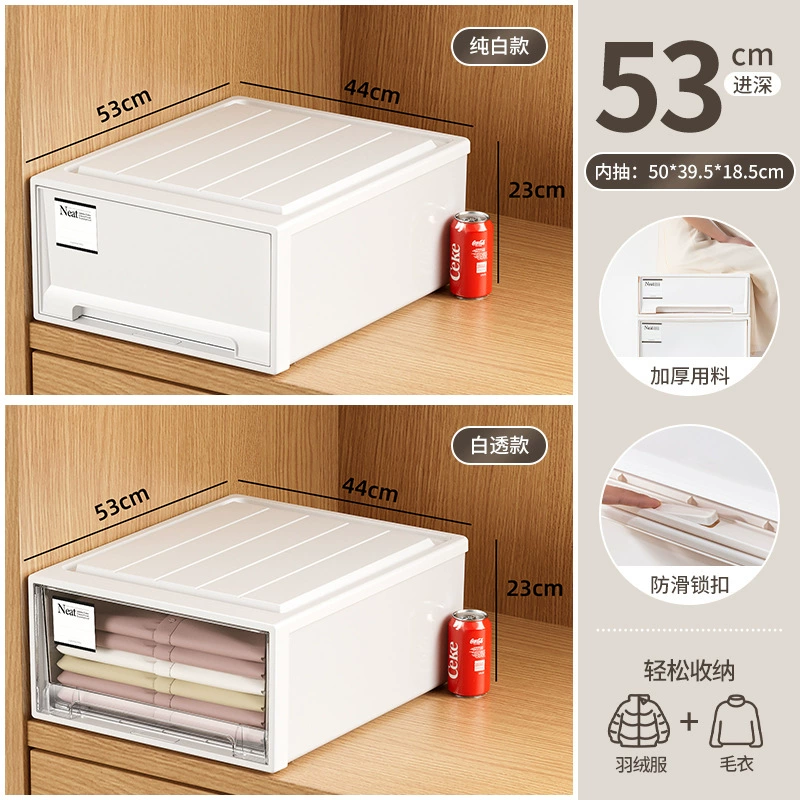 Japanese-Style Storage Box Set, Stackable Drawer System, Multiple Sizes (5–53L), Privacy or Transparent