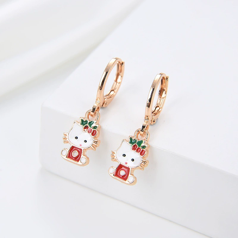 Мультфильм Hello Kitty детские серьги ювелирные изделия милые поп Kitty детские серьги серьги ювелирные изделия