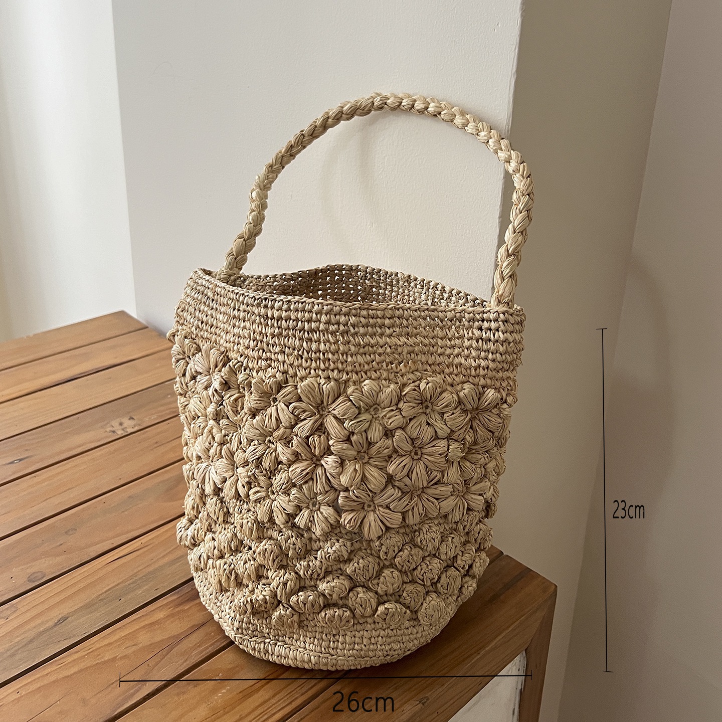 Women's Raffia Woven Bag - Summer Beach Vacation Style Shoulder Handbag, Korean Style Straw Bag - Thumbnail 8