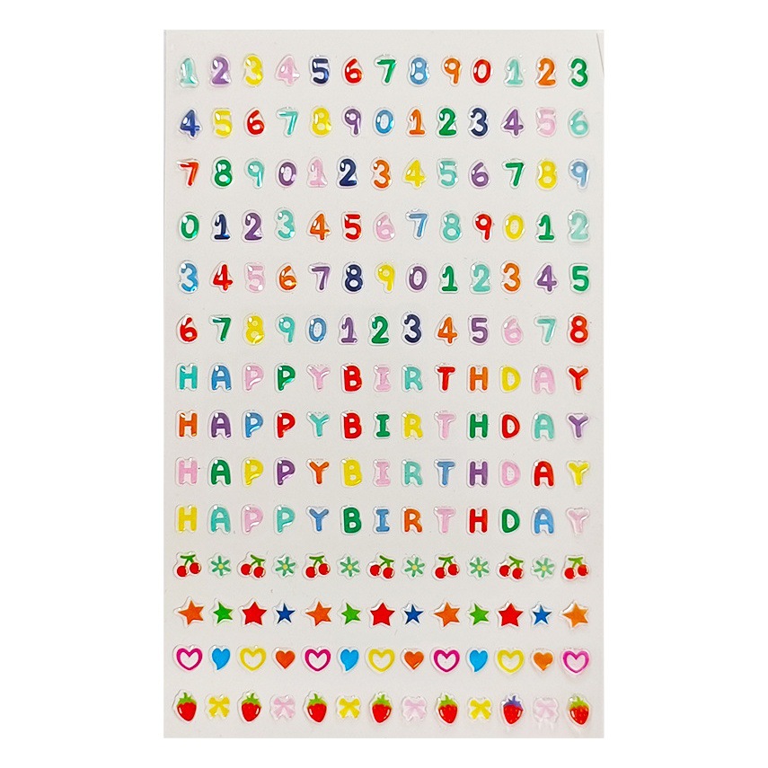 Dopamine birthday stickers English stickers girls' children's face stickers eye corner face stickers makeup decorations