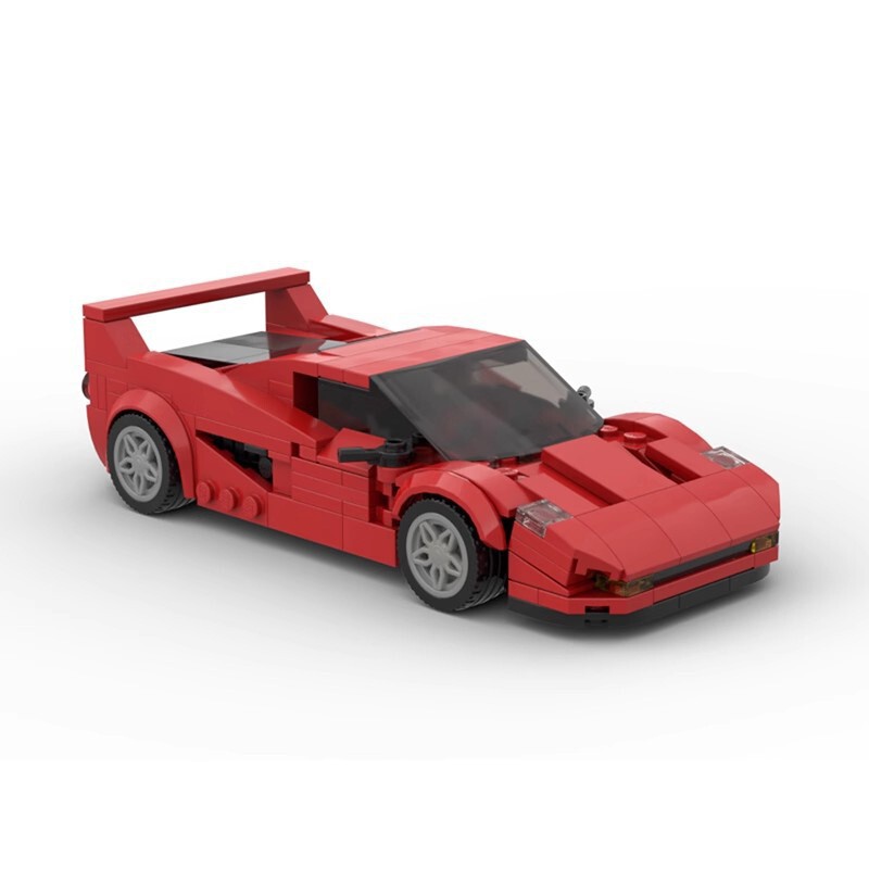 MOC building blocks compatible with Lego 38670 building blocks creative Ferrari F50 classic speed8 grid series sports car