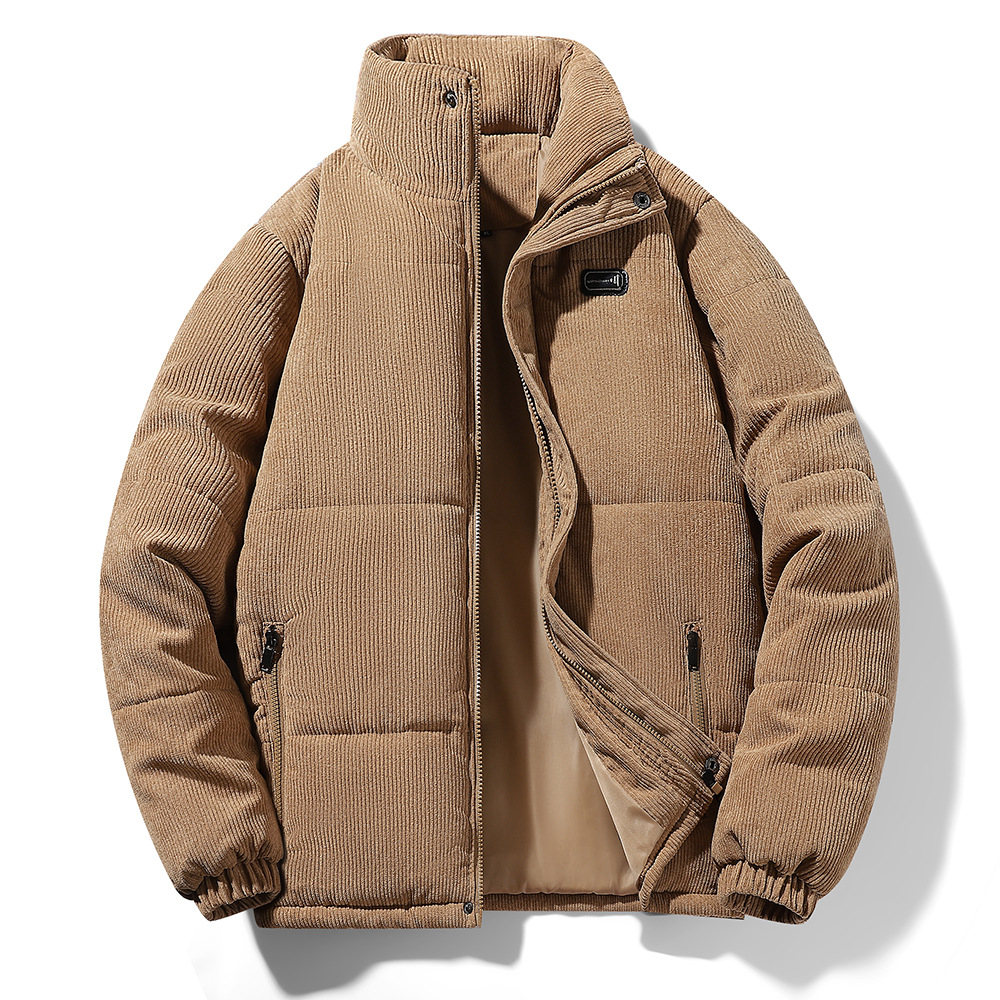 秋冬新款灯芯绒外套男棉衣宽松高档青年冬装男士棉服加厚保暖棉袄