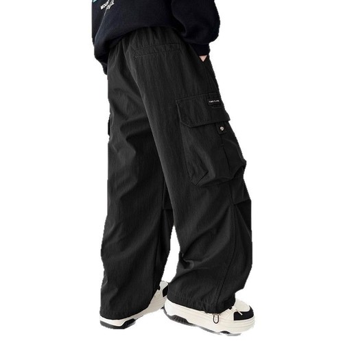 Boys' Footloose Work Pants 2025 Spring Medium and Large Children's Fashion Retro Stylish Straight Leg Pants Loose Matchable Casual Pants