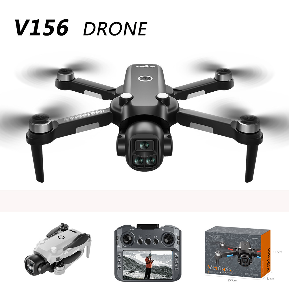 Cross-Border Exclusive Supply of V156Max Drone with Screen, Brushless Obstacle Avoidance Aircraft, High-Definition Aerial Photography Model Aircraft, Remote Control Aircraft