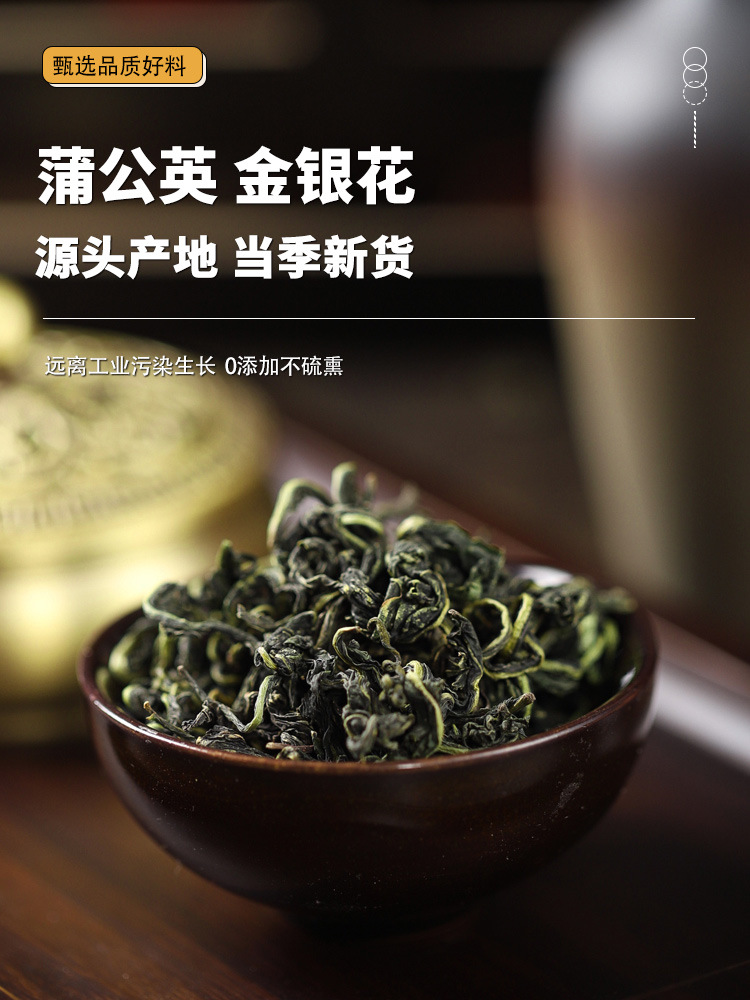 Dandelion Honeysuckle Herbal Tea Set with Lotus Leaf Tangerine Peel and Hawthorn 4 Can Pack overview