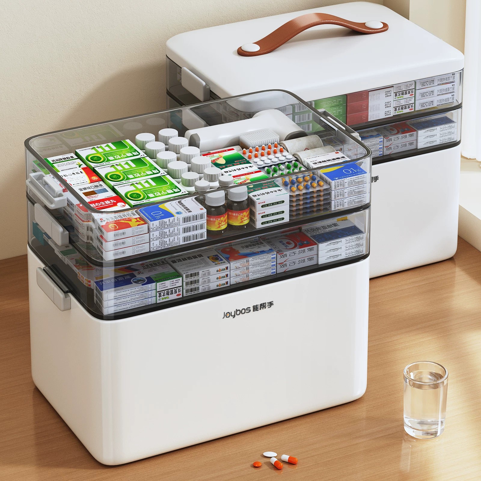 Caja Botiquín Multicapa de Plástico Portátil para Medicamentos Domésticos image 2