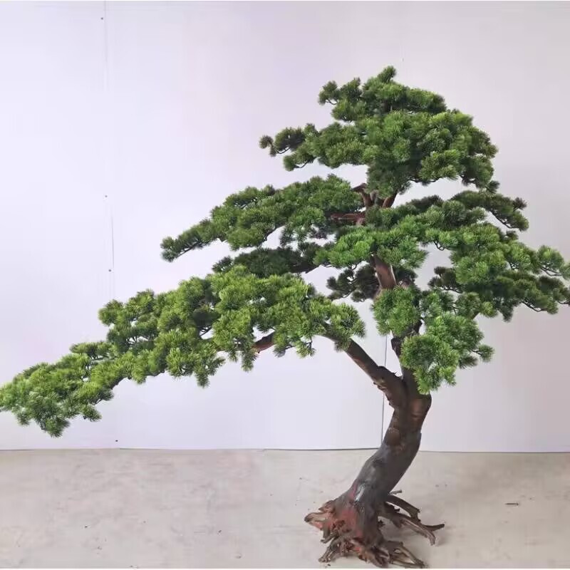 模擬松の木、羅漢松、新しい中国風の屋内造園、緑の植物、風景ウィンドウ、ソフト装飾の組み合わせセット|undefined