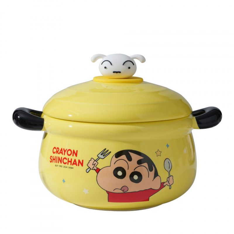 Lápiz pequeño nuevo cuenco de fideos de cerámica lindo cuenco de fideos casero dibujos animados orejas de gran capacidad con cubierta muñeca cumpleaños