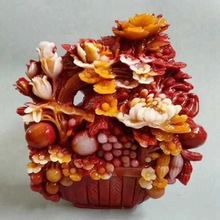 玉石一篮富贵寿山风水玄关摆件石芙蓉石奇石原石石雕居家办公