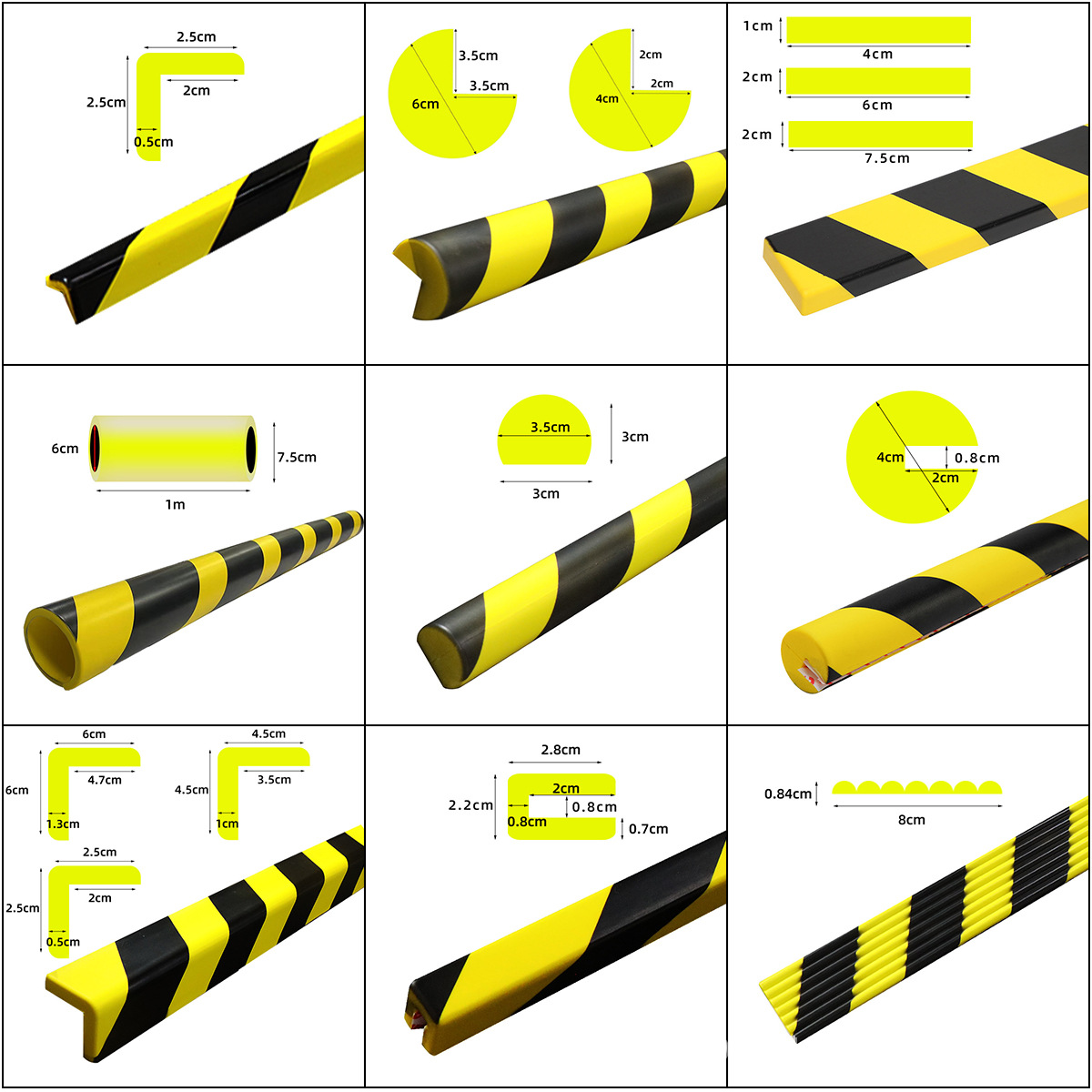 PU自发光护角地下车库彩色反光条停车场安全荧光防撞夜光护墙角