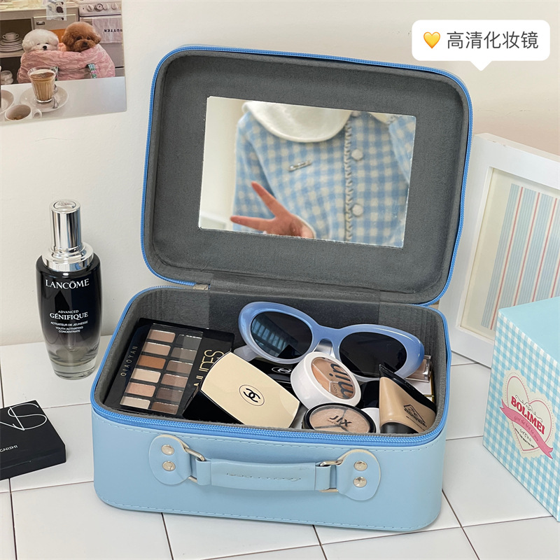2024 nueva estrella maquillaje caja de alta capacidad portátil para el cuidado de la piel maleta de almacenamiento bolsa de viaje maquillaje