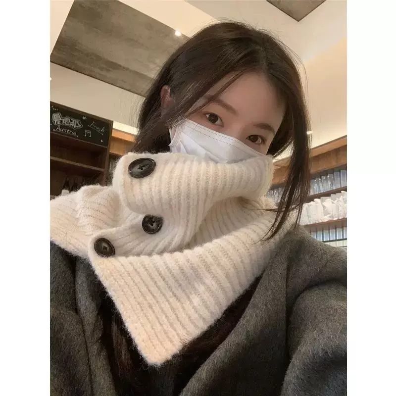 针织围巾女2025新款冬季保暖毛线围脖护颈脖套防风防寒高级感披肩