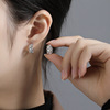 SHIAI Korean Korean S925 Sterling Silver new pattern fold Backing Earrings A small minority fashion senior Versatile Silver earrings