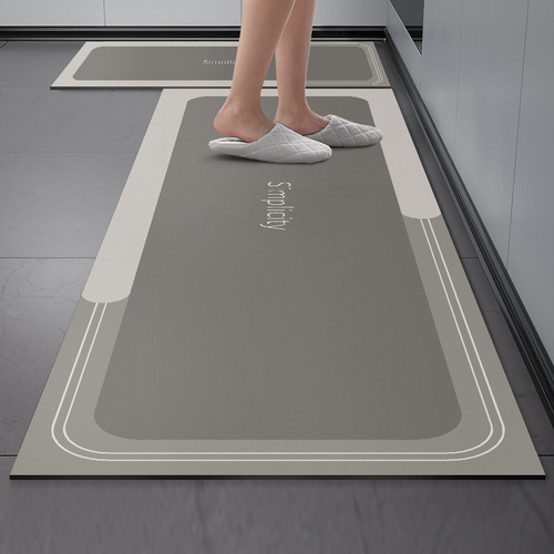 Cuttable, easy-to-clean non-slip floor mats, water-absorbent and quick-drying floor mats, Nordic non-slip long diatom mud kitchen floor mats