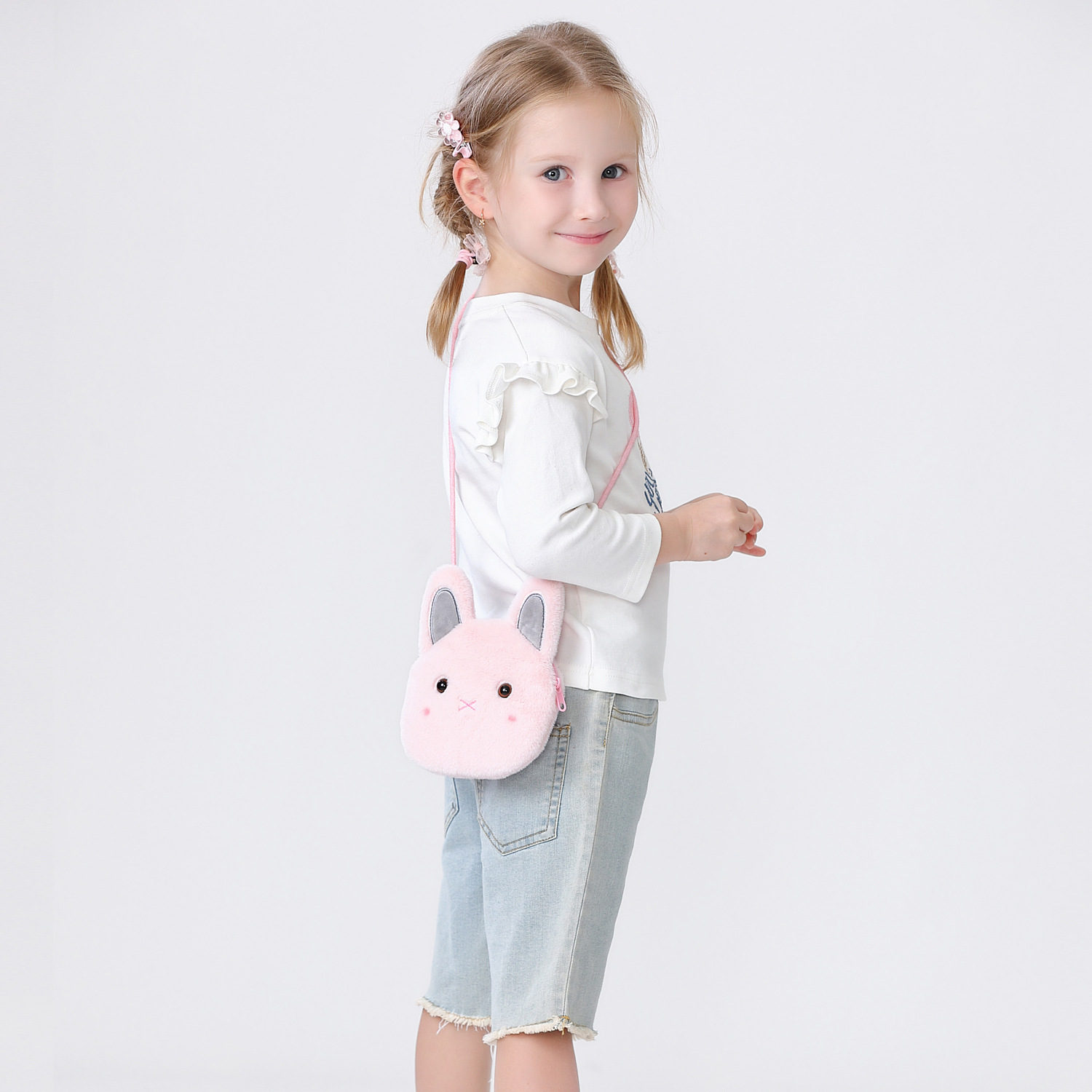 Cute messenger bag plush bear shoulder bag children's toy bag Coin Coin purse boys and girls mini satchel