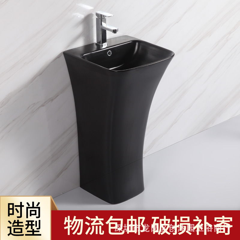 lavabo de columna integral lavabo de cerámica de color balcón lavabo de baño lavabo de baño lavabo de piso