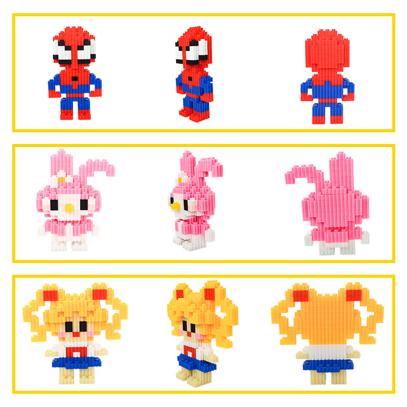 Mini muñeca de dibujos animados compatible con bloques de construcción Lego decoración de escritorio bloques de construcción micro partículas niños juguetes montados al por mayor