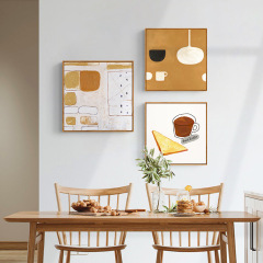 Japanese Original Wood Style Nordic Literary Restaurant Living Room Decoration Painting Dining Room Kitchen Wall Art Abstract Brown