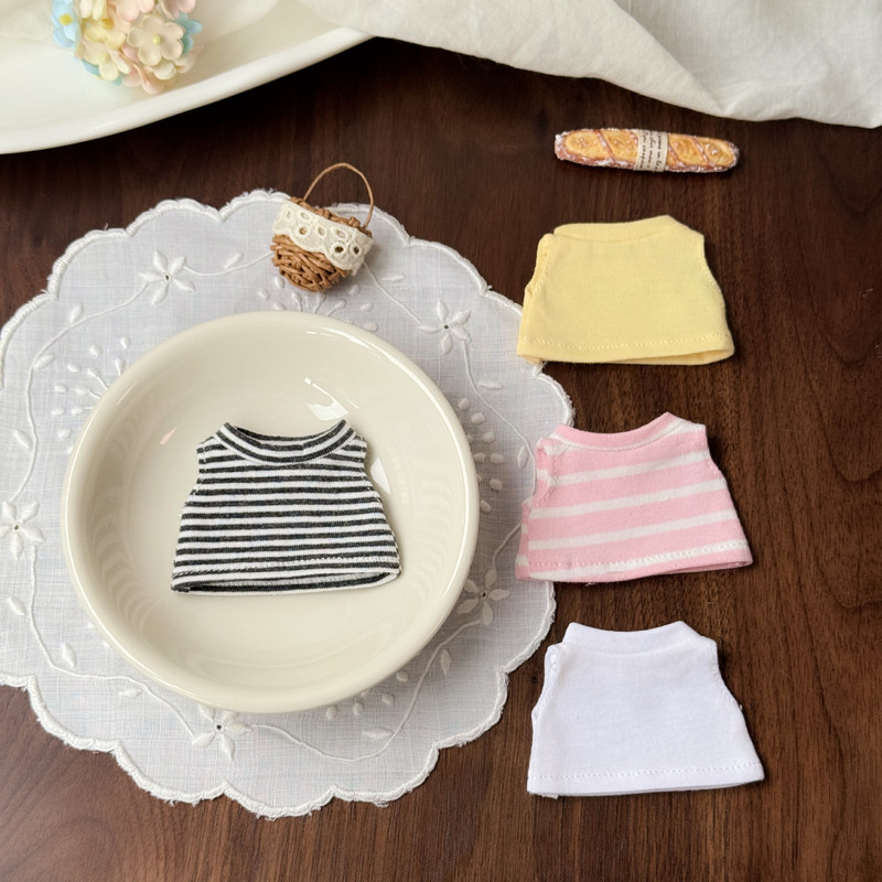 Long-Legged Kitty Clothes 10cm Doll Clothes Handmade Mini Stretchy T-Shirt High-Quality Doll Outfit Replacement