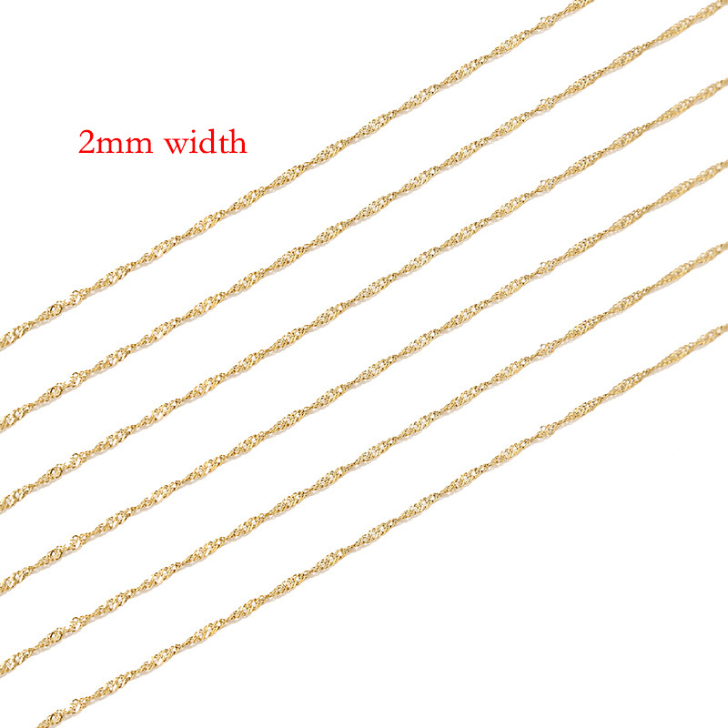 Cadena de onda de agua de acero inoxidable 18k2mm cadena artesanal semiacabada DIY pulsera collar accesorios