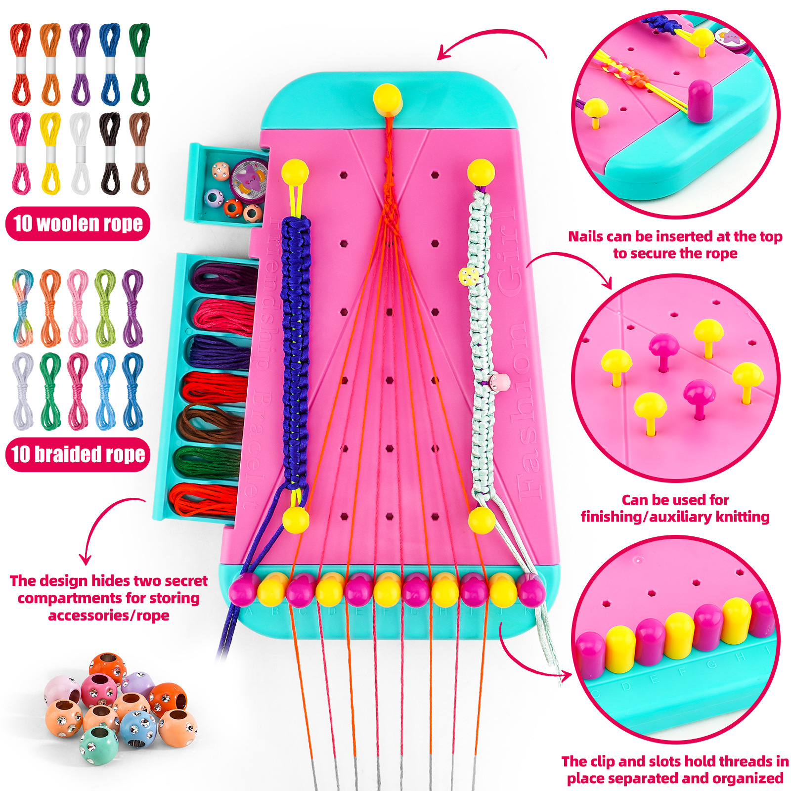 Cuerdas de brazalete para niños DIY amistía muñeca cuerda de mano joyería juguetes divertidos