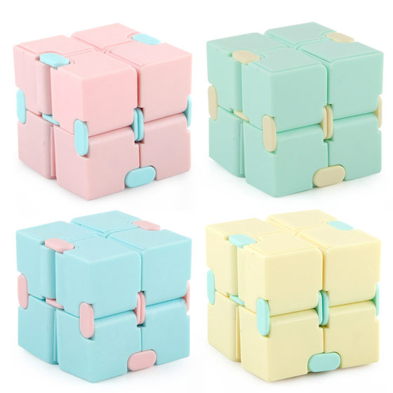 Pocket Flip Folding Infinite Rubik's Cube Macaron Color Second-Order Rubik's Cube Fingertips Decompression Rubik's Cube Toys Cross-Border Export