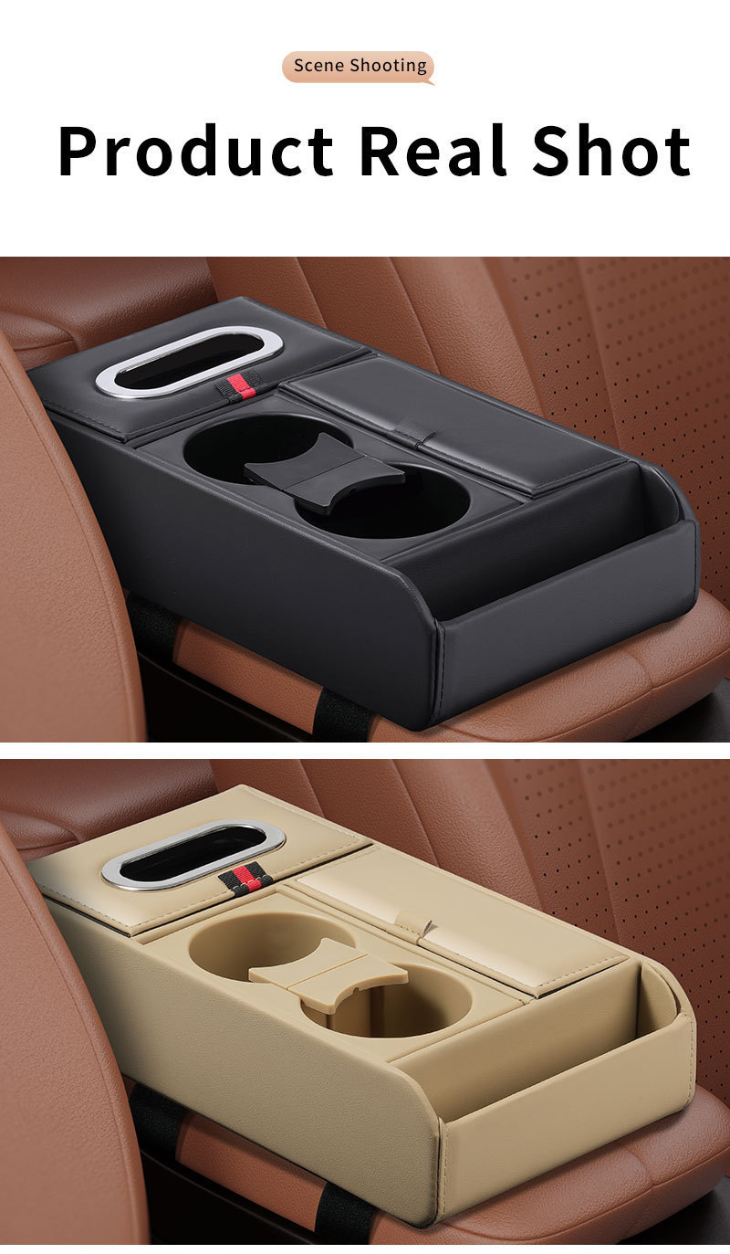Cross-Border Car Armrest Box Heightening Pad Storage Box Tissue Box Cup Holder Car Multifunctional Storage Box Organizer