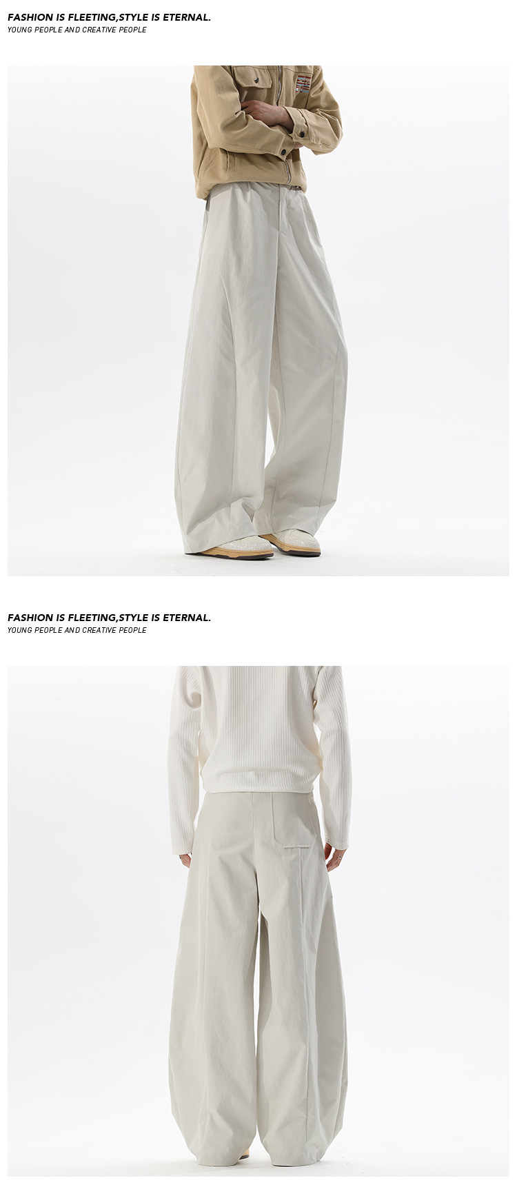 Herren Freizeithose Mit Schrägem Schnitt Und Weitem Bein Für Frühling_voghion.com