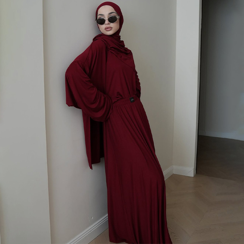 2025 ヨーロッパとアメリカのアマゾン婦人服越境貿易春の新作無地長袖トッププリーツロングスカートスーツ|undefined