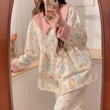 秋冬季加厚棉质孕妇睡衣待产衣月子服家居服保暖衣产后哺乳喂奶衣