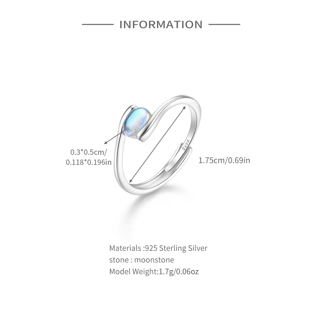 Sterling Silber Süss Überzug Inlay Geometrisch Zirkon Offener Ring display picture 4