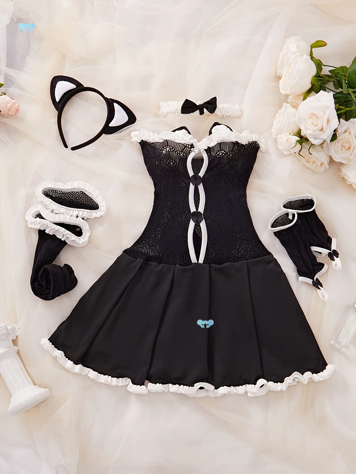 Костюм сексуальной горничной на День святого Валентина 2025 года для женщин — 8 предметов