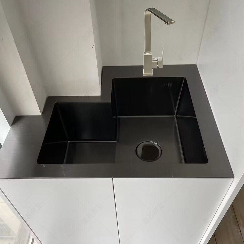 Manufacturer Customized 304 Stainless Steel Special-Shaped Handmade Sink Balcony Wash Basin Kitchen Corner Vegetable Basin Diamond Single Basin