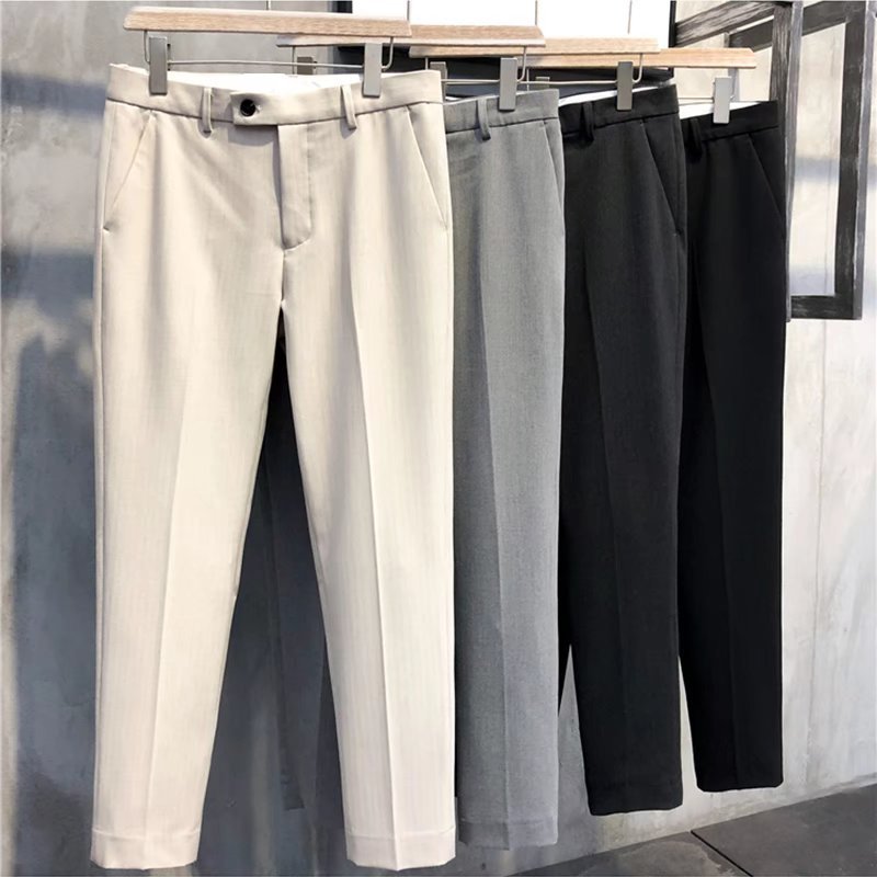 Trendy Japanese Style Trousers Casual Men's Summer 2022 New Fashion Brand Handsome Nose Straight Loose Cropped Pants Men's Wear