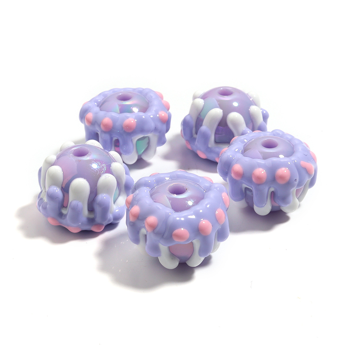 보라색 도금 구슬