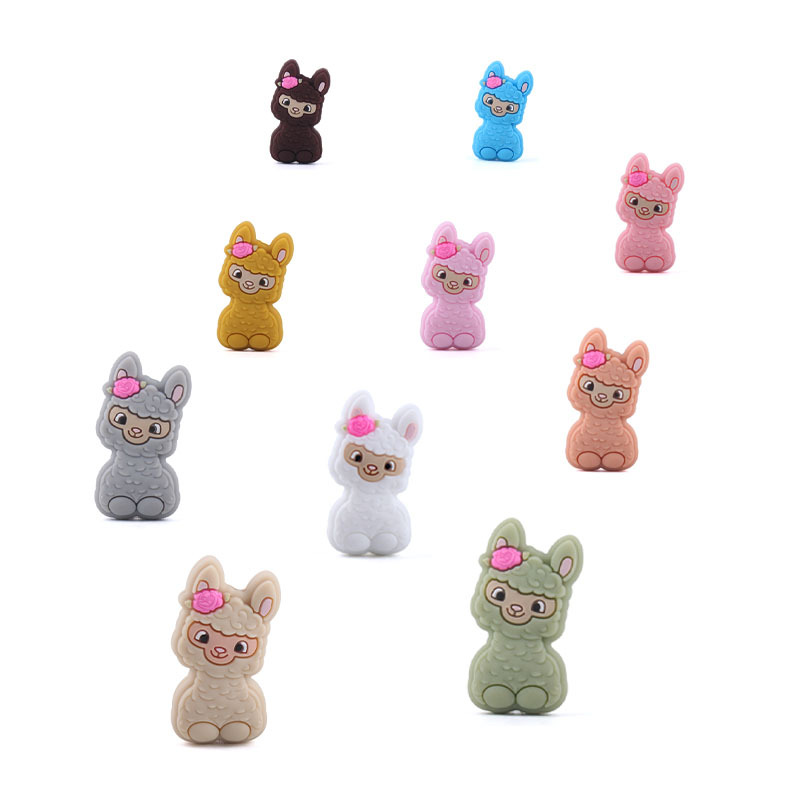 Creativo DIY bebé suministros dibujos animados animal ovejas silicona joyería bebé chupete cadena molar teether pulsera Accesorios