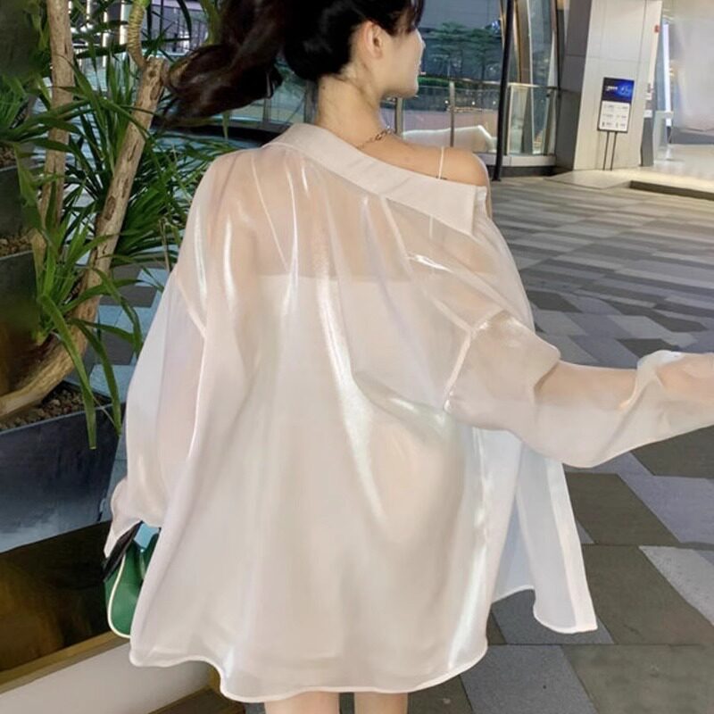 2026 New Style Sun Protection Clothing, Pearlescent Yarn Ice Silk Shirt, Women's Summer Outerwear, Loose Cardigan, Air Conditioning Shirt, Cover-Up 2026 New Style Sun Protection Clothing, Pearlescent Yarn Ice Silk Shirt, Women's Summer Outerwear, Loose Cardigan, Air Conditioning Shirt, Cover-Up