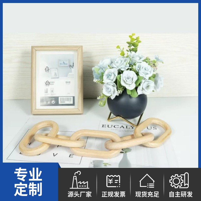 Tienda decoraciones de la boda accesorios de fotografía transfronteriza comercio electrónico productos de venta caliente retro europeo y americano 5-sección cadena de madera