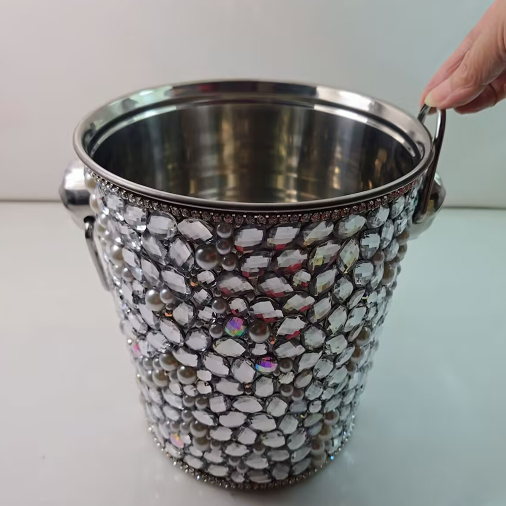 镶钻不锈钢冰桶