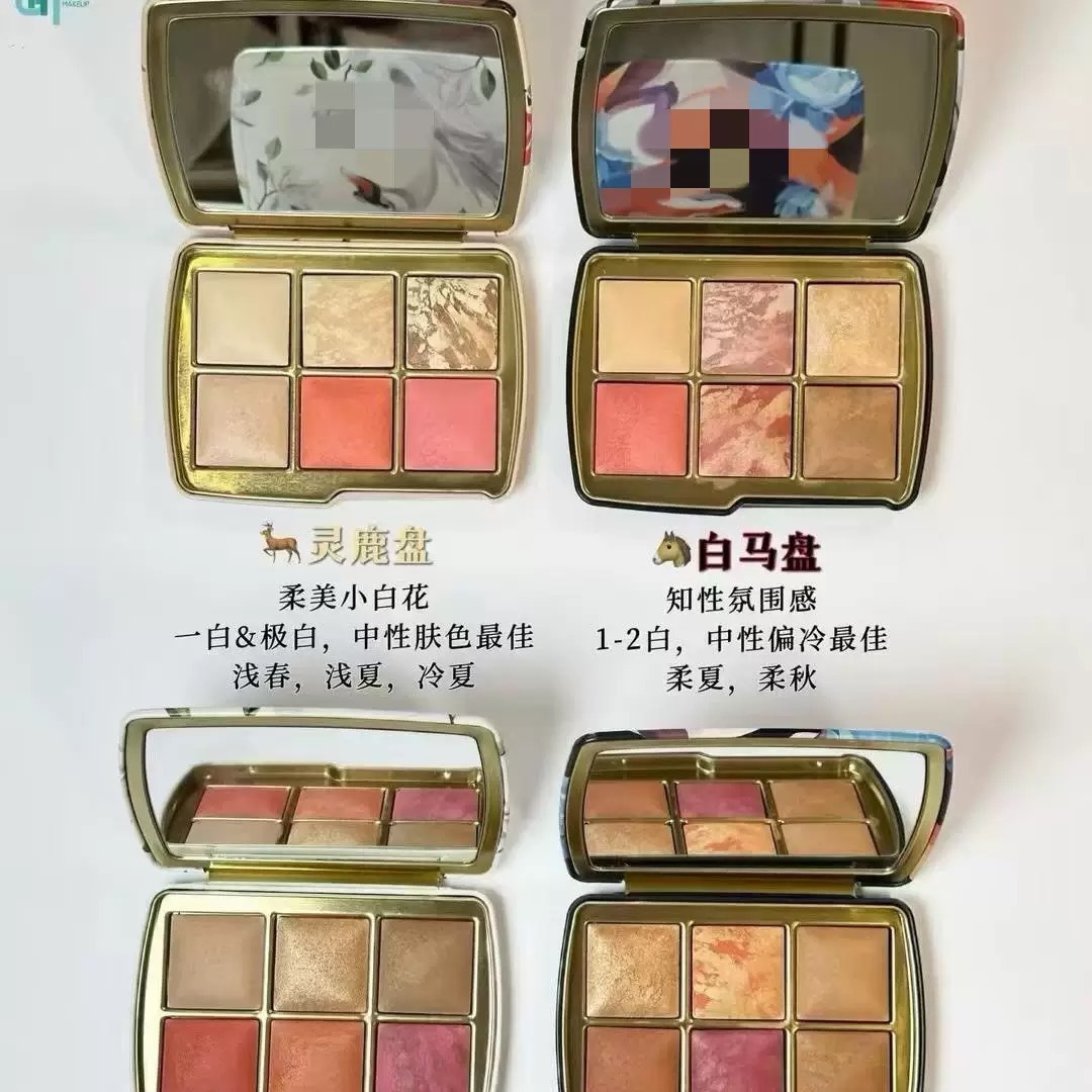跨境外贸新品沙漏动物6色眼影盘，鹿盘/天鹅盘/马盘/狐狸盘