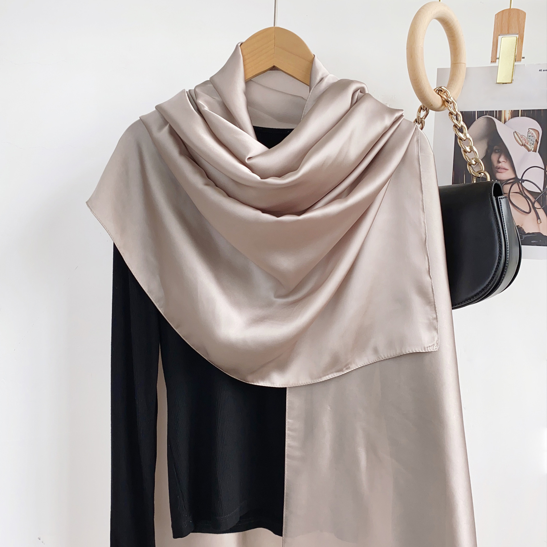 Verano delgada de gran tamaño bufanda desierto viajes protector solar chal estilo étnico bufanda seda artificial color sólido bufanda para las mujeres