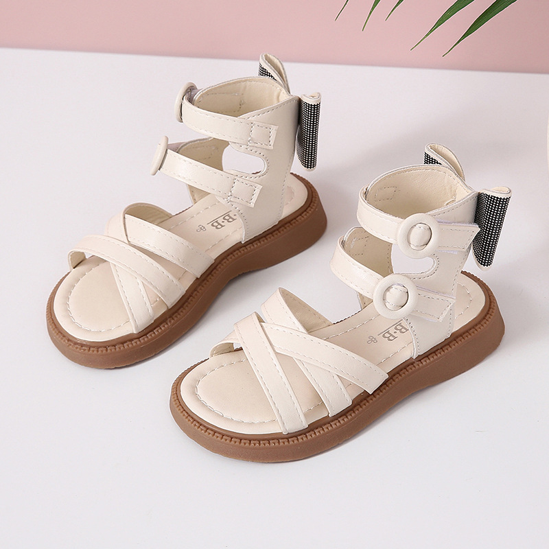 Girls Roman Sandals 2023 Summer New Baby Children s Shoes Fashionable Soft Sole Large Children s Little Girl