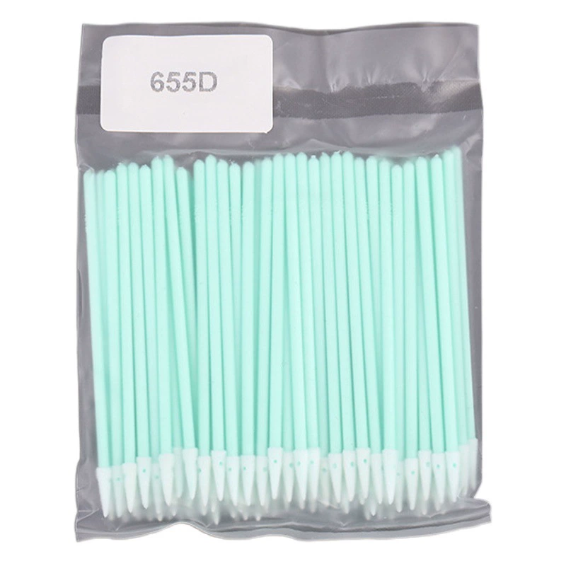 655D промышленный ватный тампон для очистки без пыли, чистящий тампон из морского хлопка высокой плотности, протирочная палочка, заостренная губка без пыли оптом